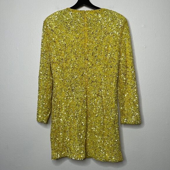 RETROFETE Womens Size XXL Nikki Sequined Tulle Mini Dress Yellow - Picture 5 of 12